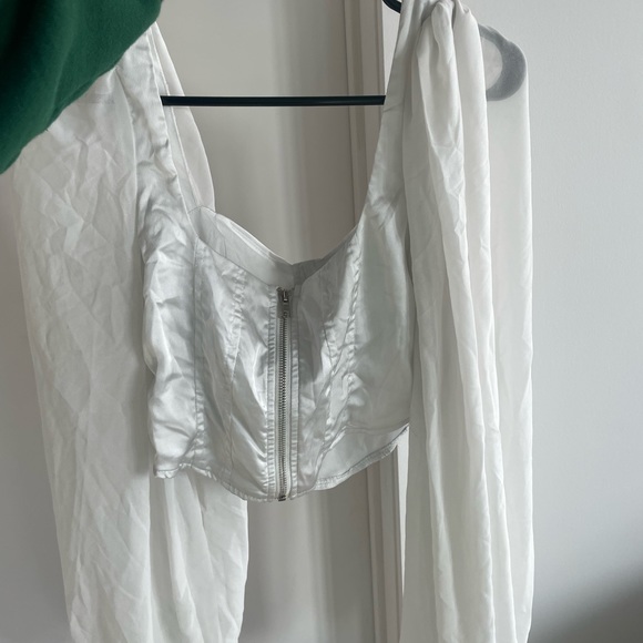 Long puff sleeve corset top - Picture 3 of 4